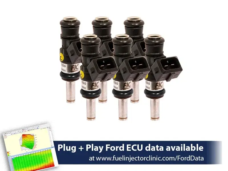 1200cc (110 lbs/hr at 43.5 PSI fuel pressure) FIC Injector Set for Ford Mustang V6 (2011-2017) -